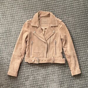 Blank NYC Women's taupe suede Leather Jacket